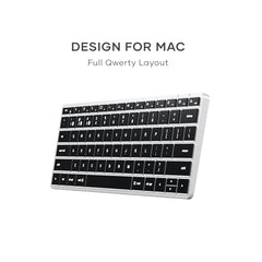 SATECHI Slim X3 Bluetooth Backlit Keyboard with Numeric Keypad – Illuminated Keys & Multi-Device Sync – for M2/ M1 MacBook Pro/Air, M2/ M1 iPad Pro/Air, M2 Mac mini, iMac M1 (Silver)