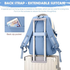 TS WITH TECHSUN College Laptop Backpack for Women & Teens with Zipper Pouch | School Bag for Girls 13-14 Years | 18 Inch Book Backpack | Travel School Bag, Tuition, Coaching (CAPYBARA - BROWN)