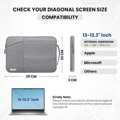 Dyazo 15-15.6 Inch Laptop Sleeve Case | Water Resistant Cover with Charger Pouch & Three Front Pockets | Compatible for Dell, HP, MacBook, Lenovo, Acer, Asus & All Other Notebooks (Black)