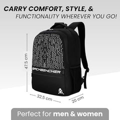 HACKER Laptop Backpack for Men & Women | Stylish Spider Printed Backpack | Durable School, College & Office Bag | Spacious Travel Backpack with Padded Laptop Compartment & Adjustable Straps