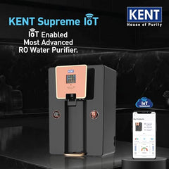 KENT Supreme IoT RO Water Purifier|RO+UF+UV+Alk+Cu+TDS Control+UV In-Tank | IoT Enabled | Alkaline Water with pH 8-9.5 | 8L | 20LP/Hr Ideal For Borewell/Tanker/Municipal Water