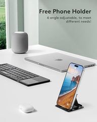 Samsers Foldable Bluetooth Keyboard with Touchpad, Ultra Slim Compact,Black