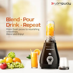 Longway Mix Pro 550 Watt Mixer Grinder with 4 Jars for Grinding, Mixing, Blending, Juicing with Powerful Motor (Black & Gray,4 Jars)
