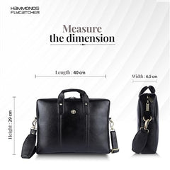 HAMMONDS FLYCATCHER Men Genuine Leather Office Bag - Laptop Bag - Padded Laptop Compartment, Fits 14 Inch Laptop - Adjustable Strap, 1 Year Warranty - Office, Travel, Daily Use - Brushwood, Brown
