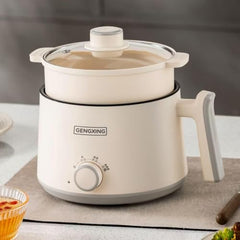 Multi Cook Electric Kettle with Steamer features 1.2L inner pot, double layered body, variable temperature control and wide mouth design. Ideal for tea, coffee, eggs, vegetables and boiling.