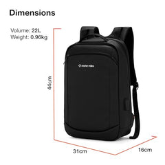 Nasher Miles Madison Passenger Workpack 22 Liters Water Resistant, Padded, Premium Reversed Polyester Black Yellow Laptop Backpack | USB charging| Unisex | Ideal For Office (Black & Yellow)