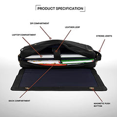 WildHorn Genuine Leather Laptop Messenger Bag for Men | Stylish Office Bag with a Padded Laptop Compartment & Adjustable Strap | Designed to Fit Laptops up to 14 Inches | Backed by a 1-Year Warranty