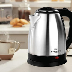 FRESHOME Electric Multipurpose Kettle 1.2L, 600W, with Stainless Steel Body, Egg Rack, Grill Rack, 3 Heating Modes & Rapid Boil Technology, Boiling Water, Tea, Coffee, Oats, Noodle, Soup (Silver)