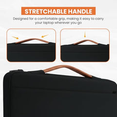 Dyazo 15.6 Inch Laptop Sleeve with Handle & Front Accessory Pocket with Organized Compartments | Soft Interior Padded Protective Case | Compatible for MacBook, HP, Dell, Lenovo, Asus & More (Grey)