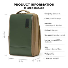 MOKOBARA Element 16L Laptop Backpack 14 Inch Office Travel Black
