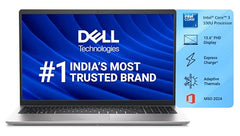 Dell 15 (Previously Inspiron) Laptop, 14th Gen Intel Core i3/Core 3 100U Processor, 8GB DDR4, 512 SSD, 15.6" FHD 120Hz IPS AG 250 nit Display, Win 11 + Office H&S 2024, Carbon Black, 1.63Kg