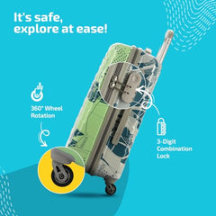 Skybags Trooper Set of 3 (S+M+L) Printed Hard Case Trolley Bags, Green