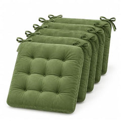 BSB HOME Chair Pad Cushion with Tie Straps,Thick Tufted Seat Cushion for Dining,Office & Wooden Chairs,Soft Comfortable Chair Seat Pad with Durable Stitching,16 x 16 Inches(41 x 41 cm)-Anthracite Grey