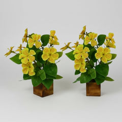 fancymart Artificial Flower Plant Home Décor with Small Size Pot | Pack of 2 | Plant Hanging for Home Decor | Office Decor (DESIGN-01)