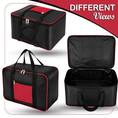 Storite 2 Pack Moisture Proof Nylon Underbed Storage Bag For Clothes Large | (54 x 46 x 28 cm) - BlackRed, Rectangular