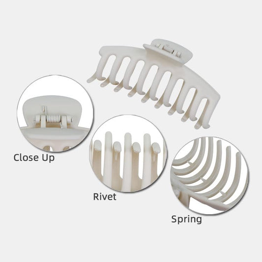 SYGA Large Hair Claw Clips for All Type Hair Strong Hold Perfect For Women and Girls Hair Clamps Clip 2 Pcs, Dark Brown & White