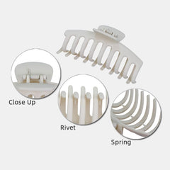 SYGA Large Hair Claw Clips for All Type Hair Strong Hold Perfect For Women and Girls Hair Clamps Clip 2 Pcs, Dark Brown & White