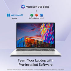 ASUS Vivobook 16, Snapdragon X, 16GB RAM, 512GB SSD, FHD+ 16", Windows 11, Office Home 2024, Quiet Blue, 1.88kg, X1607QA-MB049WS, Qualcomm Adreno iGPU, 45TOPS, M365 Basic (1Year)* Laptop