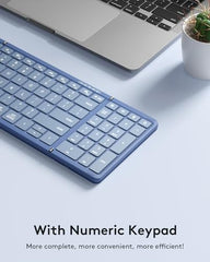 Samsers Foldable Bluetooth Keyboard with Numeric Keypad,Full-Size Wireless Folding Keyboard with PU Leather, Portable Travel Keyboard for iOS Android Windows Mac OS, Support 3 Device(BT5.1 x 3)-Black