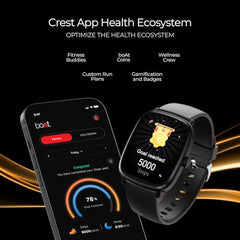 boAt Ultima Regal w/ 2.01”(5.10 cm) Crystal-Clear AMOLED Display, 1000 NITS Brightness,Premium Metal Body, Functional Crown, 100+ Sports Modes, Fitness Smart Watch for Men & Women (Steel Black)