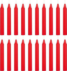 True Decor Wax 5" Red Pack Of 20 Chime/Spell/Mombati Unscented Candles || Red Candles For Stamina Good Luck Willpower And Courage || Burn Time 4 Hrs