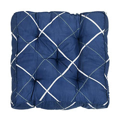 Kuber Industries Geometric Seamless Pattern Microfiber Square Chair Pad Seat Cushion for Rocking Chair, Office Chair, Dinning Chair | Size 45 x 45 x 7 CM | Pack of 2 | Blue