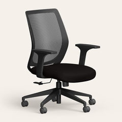Interio by Godrej Curv Premium Mesh Wide Back Ergonomic Chair | Work from Home/Study Chair | 1-Year Warranty | Height Adjustable Chair | Heavy Duty PP Base | DIY Installation, Black
