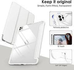 ProElite Case for iPad Air 11 Inch M4/M3/M2 2026/2025/2024, iPad Air 10.9 inch 5th/4th Gen & iPad Pro 11 inch 4th/3rd Gen 2022 case Cover, Transparent Smart Flip Cover with Pencil Holder, Lavender