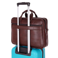 Hard Craft Vegan Leather Office Laptop Messenger and Shoulder Side Sling Hand Bag For Men Corporate Executive Briefcase Bag For Man Supports Laptop Upto 15.6 inches