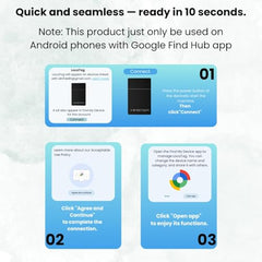 Himster Locatag for Android | Google Find Hub Tracker | Bluetooth 5.4 | No SIM Needed | Anti-Lost & Loud 75dB Alert | Item Finder- Keys, Wallets, Bags, Pets |1-Year Replaceable Battery(White)