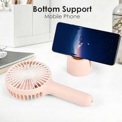 Gesto Portable Fan Rechargeable – USB Charging Hand Fan with 1200mAh Battery & 3 Speed Modes | Mini Fan, Small Fan, Handheld Fan – Ideal for Travel, Makeup, Kitchen | Women’s Personal Pankhaa - Pink