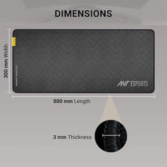 Ant Esports MP320S - Speed Gaming Mouse Pad-XL-Extended Large with Stitched Edges, Waterproof Non-Slip Base for Gaming & Office – Black