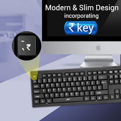 Ant - Wired Keyboard for PC, Laptop, Desktop, Computer, Notebook. USB Keyboard Compatible with Dell, Acer, HP, Samsung and More, with UK Layout – Black – 01