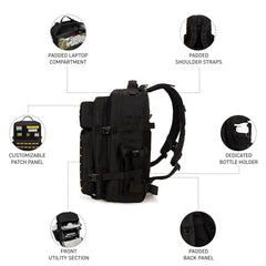 MuscleBlaze Tactical Backpack, Stealth Black, 45L