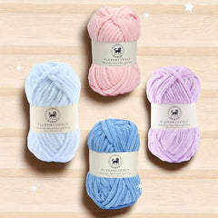 NESTNHAVEN , Plush & Cuddly Sets 2.0 , Chenille Yarn Supersoft Hand Knitting Wool Ball, set of 4 , 400 grams (1 Ball/100 Gram Each) Suitable for Craft, Babywear, Toys , Baby Blankets , 5 Bulky, Shades - NNHS 2.0 (Set 26 baby Pink , lilac , hot pink…