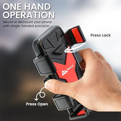 WeCool Bike Mobile Holder - Mirror Fit Mobile Holder for scooty/Scooter/Bike/Motorcycle-with One Click Button Controlled Phone Mount Ideal for Maps and GPS Navigation with Auto Locking,Firm Grip