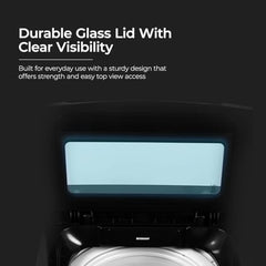 Midea 7.5kg 5-Star Top Load | Fully Auto | Hydrowave Stainless Tub | 10 Programs | 700 RPM | Intelligent Sensors | Auto Tub Clean | Magic Filter | Child Lock | Glass Lid | (MWMTL075FP1ENIG, Inox Grey)