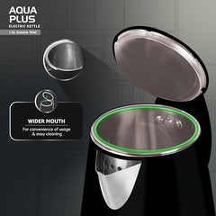 Havells Electric Kettle Altro 1250 Watts 1.5 liters, Double Layered Cool Touch Outer Body | 304 Rust Resistant SS Inner Body with Auto Shut Off | Wider Mouth | 2 Yr Manufacturer Warranty (Black)