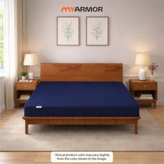 MY ARMOR Waterproof Mattress Protector King Size, 78x72, 6.5x6 feet, Double Bed Protector Sheet Cover, Breathable and Hypoallergenic Ultra Soft Fitted Terry Cotton Feel Fabric, Elastic Skirting, Grey