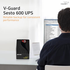 VGUARD UPS Sesto 600-600VA | AVR-enabled UPS with generator compatibility, battery protection, cold start facility and 10-15 min backup