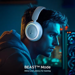boAt Rockerz 480, RGB LEDs,6 Light Modes, 40mm Drivers,Beast Mode, 60H Battery, ENx Tech, App Support, Bluetooth Headphones, Wireless Over Ear Headphone with Mic (Black Sabre)