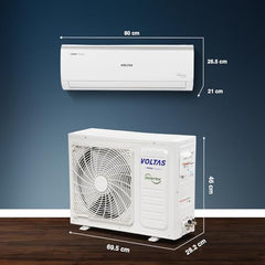 Voltas 123V CAE 1 ton 3 star inverter Split AC | 4-IN-1 Adjustable mode | Energy Efficient | High ambient Cooling-cools even at 52Â°C | Anti dust filter with Anti-microbial coating |Copper Coil |White