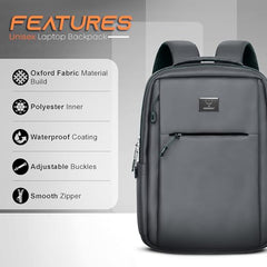 REDHORNS Waterproof 15.6-Inch Laptop Backpack for Unisex Travel Laptop Bag For Office Bag School Bag College Bag Business Bag - Black
