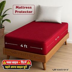 Vastrora 100% Waterproof Mattress Protector Queen Size 5x6 Ft | 60x72 in | Pee & Urine Proof Mattress Cover | Elastic All-Around | Terry Cotton Fitted Bed Cover | Noiseless, Breathable Bed Protector