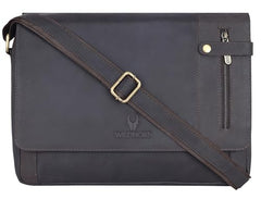 WildHorn Genuine Leather Laptop Messenger Bag for Men | Stylish Office Bag with a Padded Laptop Compartment & Adjustable Strap | Designed to Fit Laptops up to 14 Inches | Backed by a 1-Year Warranty
