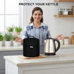 PHILLIN Polyester Dust Cover for Glass Electric Kettle With Open Pocket Waterproof, Dustproof and Washable Easy to Clean, Universal Fit, Durable (Grey)