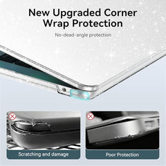 EooCoo Case for MacBook Air 15 inch M5 M4 M3 M2 2026-2023, Sparkly Clear
