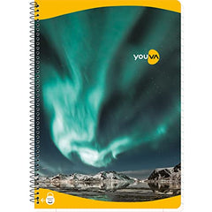 YOUVA Navneet|Spiral Long Book For Students And Executives|Spiral Bound With Safety Lock|A4 Size -21 X 29.7 Cm|Single Line|400 Pages|Pack Of 1