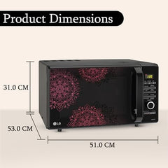 LG 28 L Charcoal Convection Healthy Microwave Oven with 301 Auto Cook Menu (MJ2887BIUM, Black, Healthy Heart Recipes, Diet Fry, 360° Motorised Rotisserie & 10 Years of warranty on Charcoal Heater)