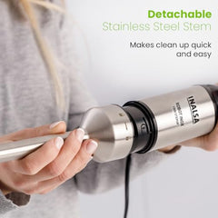 INALSA Hand Blender 1500 W|Silent DC Copper Motor|European Stepless Variable Speed Design| X.Large 1L Chopper|Unique Potato Masher| Detachable| Stainless Steel-Robot INOX 1500 StepUp